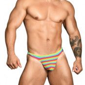 Andrew Christian Pride Rainbow Stripe Thong * Fri Frakt * * Kampanj *