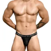 Andrew Christian Seductive Net Stripe Y-Back Thong * Fri Frakt *