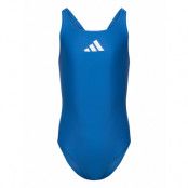 Adidas Solid Small Logo Swimsuit Baddräkt Badkläder Blue Adidas Performance