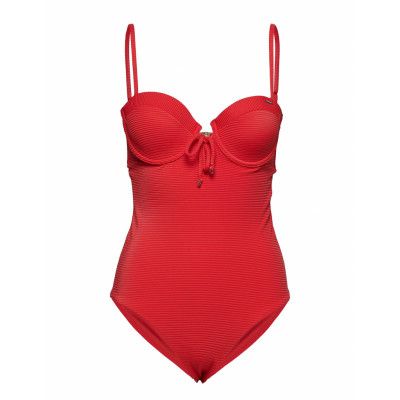 Alice Textured Cupped Swimsuit Baddräkt Badkläder Röd Superdry