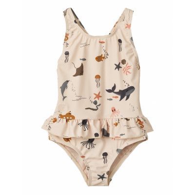 Amara Printed Swimsuit Baddräkt Badkläder Kräm Liewood