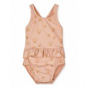 Amina Baby Printed Swimsuit *Villkorat Erbjudande Baddräkt Badkläder Korall Liewood