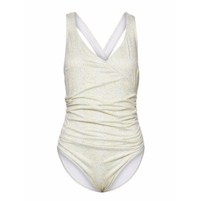 Anett Swimsuit Print Baddräkt Badkläder Creme Camilla Pihl