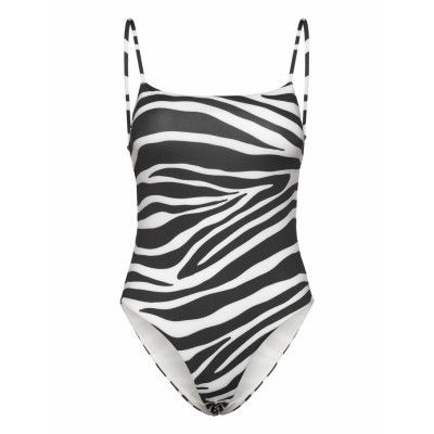 Mango Animal Print Swimsuit Svart