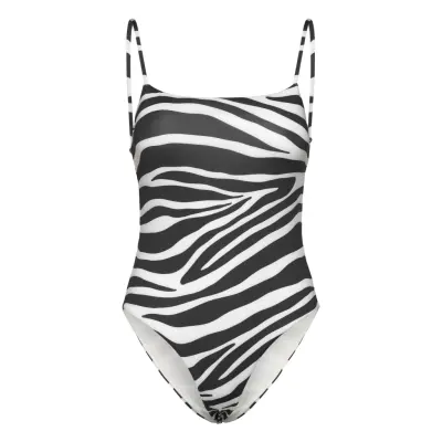 Mango Animal Print Swimsuit Svart