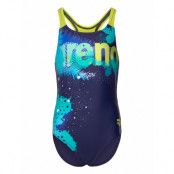 Arena Girl's Arena Light Tricks Swimsuit Swim Pro Back N Marinblå