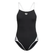 Arena W Team Stripe Super Fly Back One Piece Black-White - Black - 36