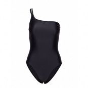 Asymmetric Swimsuit Baddräkt Badkläder Svart Filippa K Soft Sport