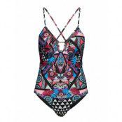 Ava Cross Back Vee Swimsuit Baddräkt Badkläder Multi/mönstrad Superdry