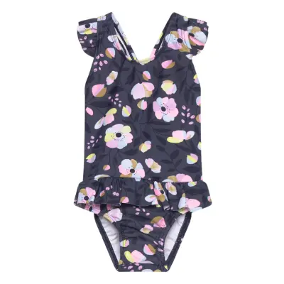 Color Kids Baby Suit W. Frills, Diaper Lila