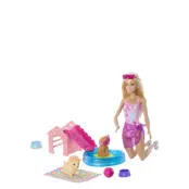Barbie Puppy Pool Party Playset With Doll, Pool, Doghouse & Slide, 2 Pet Figures & 6 Accessories - Multi/patterned - ONE SIZE