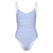 Becksöndergaard Striba Gathered Bea Swimsuit Blå