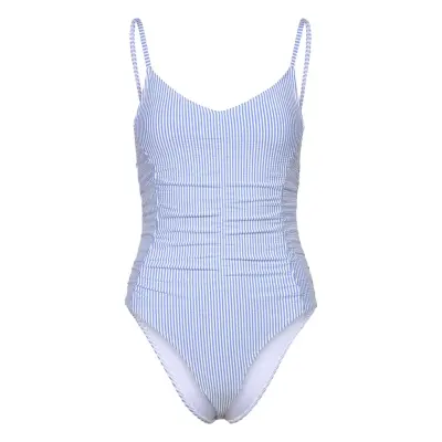 Becksöndergaard Striba Gathered Bea Swimsuit Blå