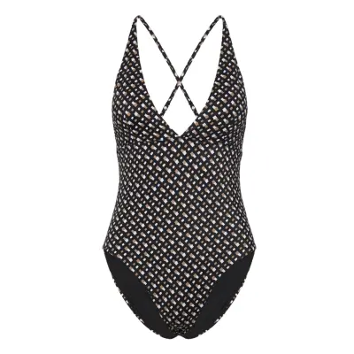 BOSS Bb Monogram Swimsuit Beige
