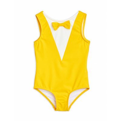 Bow Swimsuit Baddräkt Badkläder Yellow Mini Rodini