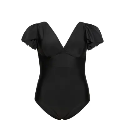 Carelly Flounce Swimsuit Baddräkt Badkläder Svart ONLY Carmakoma