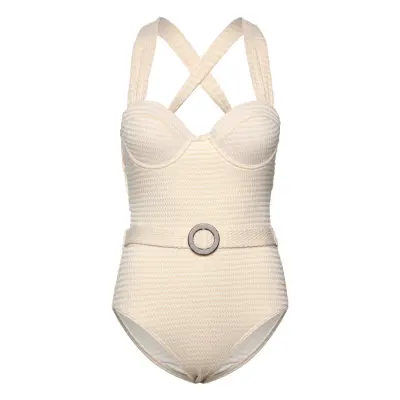 Carla Swimsuit Baddräkt Badkläder Kräm By Malina