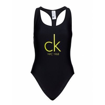 Cheeky Racer Back On Baddräkt Badkläder Svart Calvin Klein