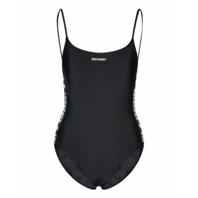 Code Essential Tape Swimsuit Baddräkt Badkläder Svart Superdry