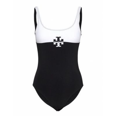 Color-Blocked Logo Tank Suit Baddräkt Badkläder Svart Tory Burch
