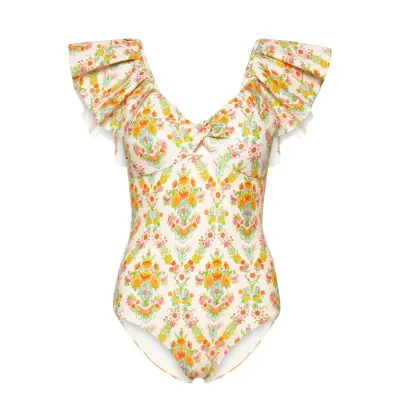 Crystal Ruffle Swimsuit Baddräkt Badkläder Multi/mönstrad Notes Du Nord