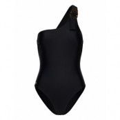 D6Felice Asymmetrical Swimsuit Baddräkt Badkläder Svart Dante6