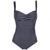 Damella Navy Stripe Soft Padding Swimsuit * Fri Frakt *