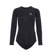 Essentials Sie Back Zip Sport Swimsuits Svart Roxy