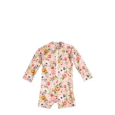 Filibabba Villads – Uv-Dragt 3-4 År – Ocean Blossom Rosa