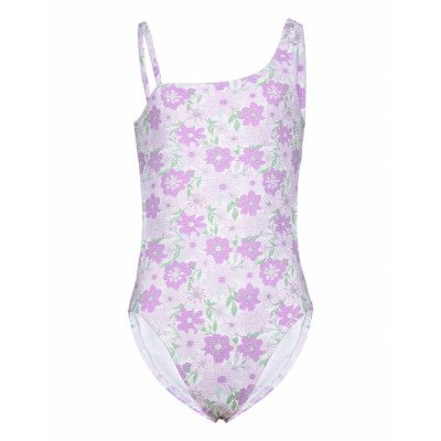 Mango Floral Print Swimsuit Lila