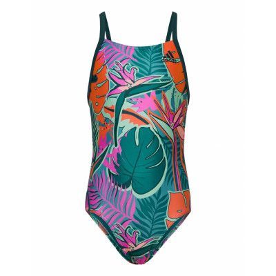 Flower Swimsuit Baddräkt Badkläder Grön Adidas Performance