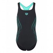 Arena Girl's Arena Reflecting Swimsuit Swim Pro Back Nav Svart