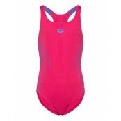 Arena Girl's Arena Reflecting Swimsuit Swim Pro Back Nav Rosa