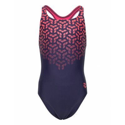 Girl's Arena Kikko V Swimsuit Swim Pro Back Black- Baddräkt Badkläder Blue Arena