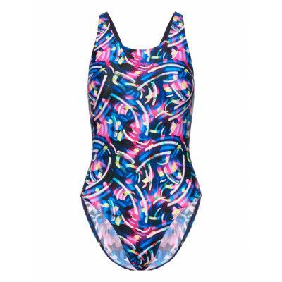 Girls Digital Allover Leaderback Baddräkt Badkläder Blå Speedo