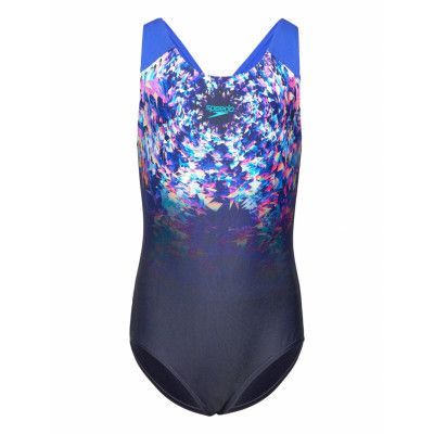 Girls Digital Placement Splashback Sport Swimsuits Navy Speedo