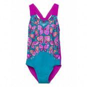 Girls Digital Printed Swimsuit Sport Swimsuits Purple Speedo