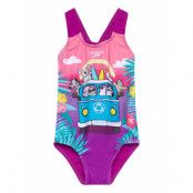 Speedo Girls Digital Printed Swimsuit Rosa