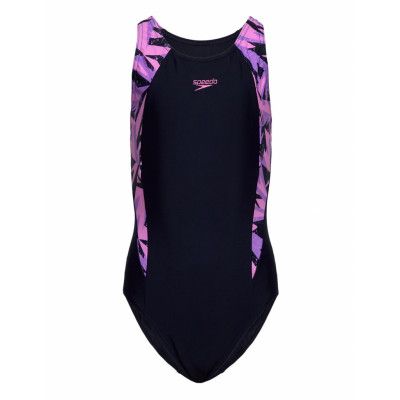 Girls Hyperboom Splice Muscleback Baddräkt Badkläder Svart Speedo