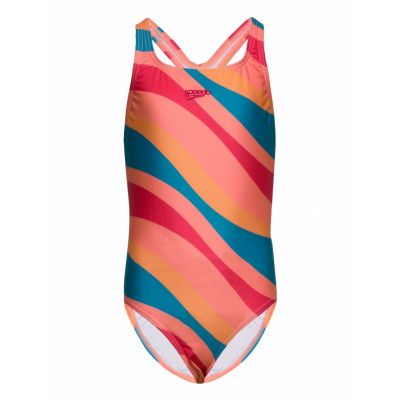 Girls Printed Medalist *Villkorat Erbjudande Baddräkt Badkläder Orange Speedo