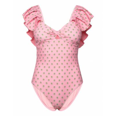Hallie Ruffle Swimsuit Baddräkt Badkläder Rosa Notes Du Nord