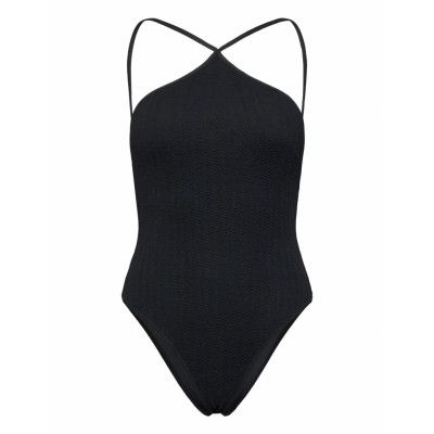 Mango Halter Neck Swimsuit Svart