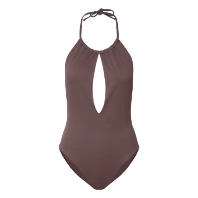 Halter Swimsuit Baddräkt Badkläder Brun AIM'N