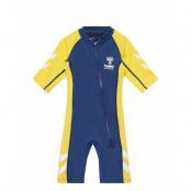Hmlmorgat Swim Suit *Villkorat Erbjudande Baddräkt Badkläder Marinblå Hummel