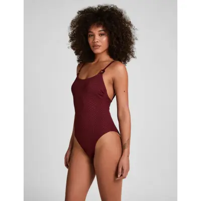 Hunkemöller Aruba Highleg Bs - Burgundy - XS