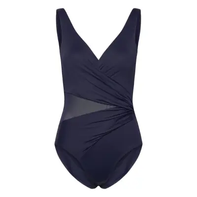 Hunkemöller Shaping Shell Mesh Swimsuit Marinblå