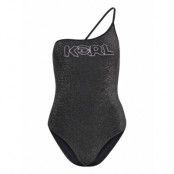 Ikonik 2.0 Lurex Swimsuit Baddräkt Badkläder Black Karl Lagerfeld