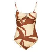Julia Swimsuit Baddräkt Badkläder Beige Second Female