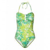 Kellygz Open Bk Swimsuit *Villkorat Erbjudande Baddräkt Badkläder Grön Gestuz