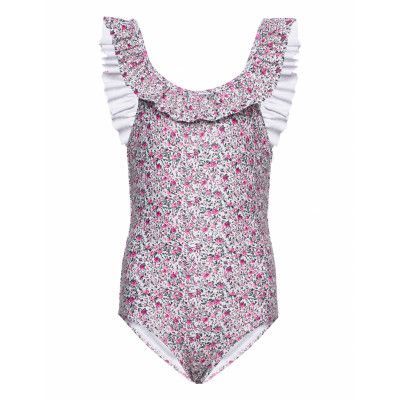 Kmgdana Lara Ruffle Swimsuit Acc Baddräkt Badkläder Rosa Kids Only